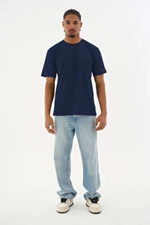 Erkek %100 Organik Pamuklu Yumuşak Dokulu Comfort Fit Bisiklet Yakalı T-shirt E260