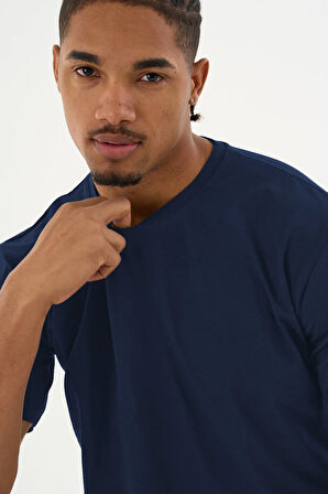 Erkek %100 Organik Pamuklu Yumuşak Dokulu Comfort Fit Bisiklet Yakalı T-shirt E260