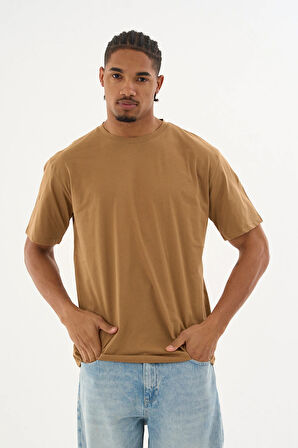 Erkek %100 Organik Pamuklu Yumuşak Dokulu Comfort Fit Bisiklet Yakalı T-shirt E271