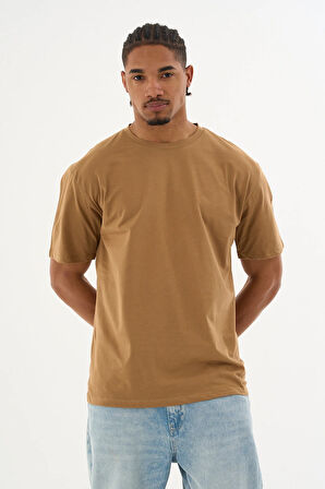 Erkek %100 Organik Pamuklu Yumuşak Dokulu Comfort Fit Bisiklet Yakalı T-shirt E268