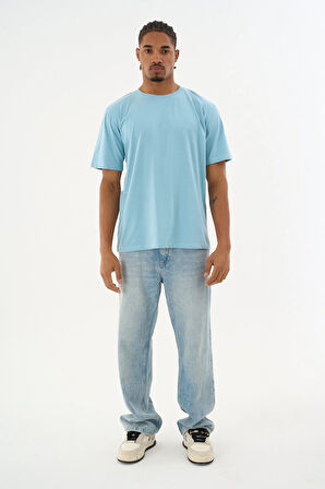 Erkek %100 Organik Pamuklu Yumuşak Dokulu Comfort Fit Bisiklet Yakalı T-shirt E235