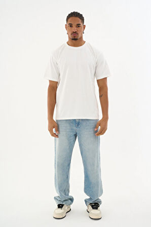 Erkek %100 Organik Pamuklu Yumuşak Dokulu Comfort Fit Bisiklet Yakalı T-shirt E256
