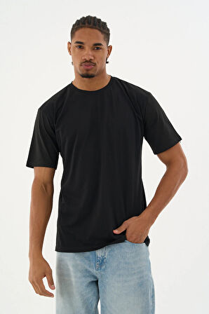 Erkek %100 Organik Pamuklu Yumuşak Dokulu Comfort Fit Bisiklet Yakalı T-shirt E251