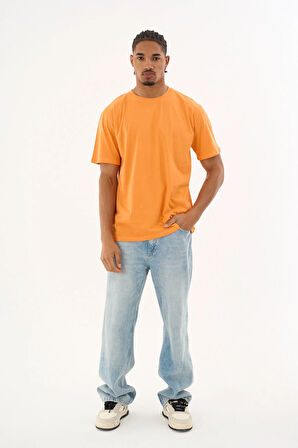 Erkek %100 Organik Pamuklu Yumuşak Dokulu Comfort Fit Bisiklet Yakalı T-shirt E227