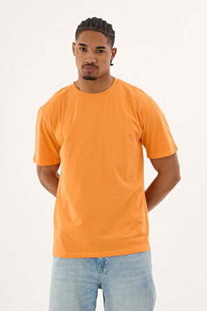 Erkek %100 Organik Pamuklu Yumuşak Dokulu Comfort Fit Bisiklet Yakalı T-shirt E227