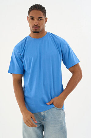 Erkek %100 Organik Pamuklu Yumuşak Dokulu Comfort Fit Bisiklet Yakalı T-shirt E239