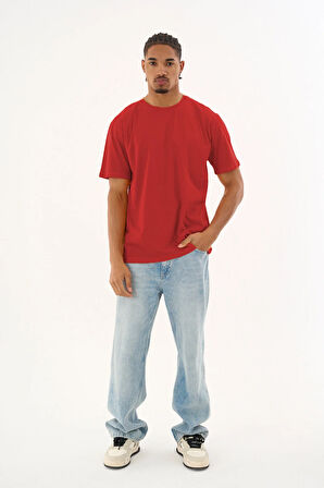 Erkek %100 Organik Pamuklu Yumuşak Dokulu Comfort Fit Bisiklet Yakalı T-shirt E225