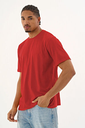 Erkek %100 Organik Pamuklu Yumuşak Dokulu Comfort Fit Bisiklet Yakalı T-shirt E225