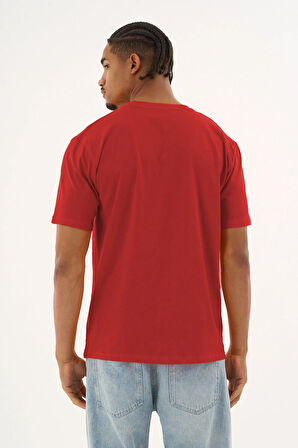 Erkek %100 Organik Pamuklu Yumuşak Dokulu Comfort Fit Bisiklet Yakalı T-shirt E225