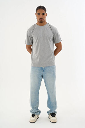 Erkek %100 Organik Pamuklu Yumuşak Dokulu Comfort Fit Bisiklet Yakalı T-shirt E265