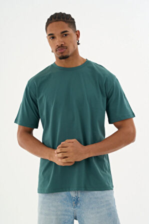 Erkek %100 Organik Pamuklu Yumuşak Dokulu Comfort Fit Bisiklet Yakalı T-shirt E244