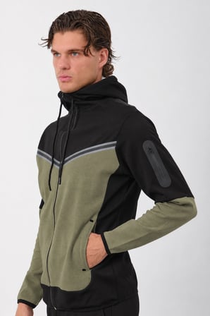 Erkek Siyah Tech Fleece Double Face Kapusonlu Fermuarli Esofman Takimi E228