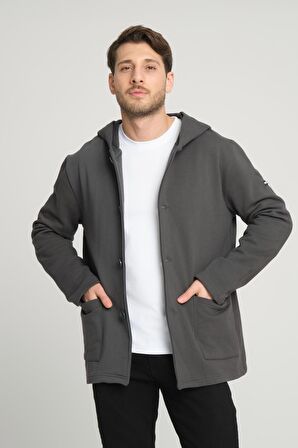 ALEXANDERGARDI KAPÜŞONLU İÇİ ŞARDONLU OVERSİZE HIRKA (E23-607 03)