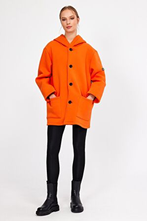 ALEXANDERGARDI KAPÜŞONLU İÇİ ŞARDONLU OVERSİZE HIRKA (E23-607 03)