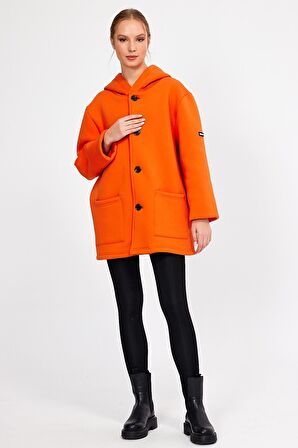 ALEXANDERGARDI KAPÜŞONLU İÇİ ŞARDONLU OVERSİZE HIRKA (E23-607 03)