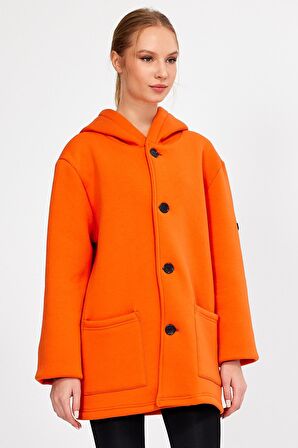 ALEXANDERGARDI KAPÜŞONLU İÇİ ŞARDONLU OVERSİZE HIRKA (E23-607 03)