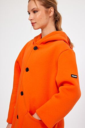 ALEXANDERGARDI KAPÜŞONLU İÇİ ŞARDONLU OVERSİZE HIRKA (E23-607 03)