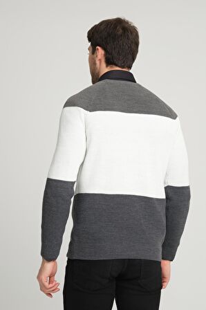 ALEXANDERGARDI RENK BLOKLU REGLAN KOL BİSİKLET YAKA KAZAK(E23-6708)