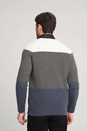 ALEXANDERGARDI RENK BLOKLU REGLAN KOL BİSİKLET YAKA KAZAK(E23-6708)