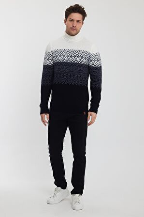 ALEXANDERGARDI DESENLİ BALIKÇI YAKA TRİKO KAZAK(E23-6713)