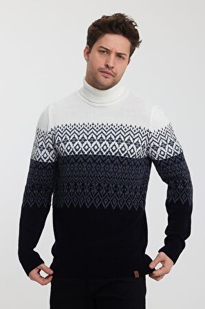 ALEXANDERGARDI DESENLİ BALIKÇI YAKA TRİKO KAZAK(E23-6713)