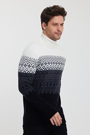 ALEXANDERGARDI DESENLİ BALIKÇI YAKA TRİKO KAZAK(E23-6713)