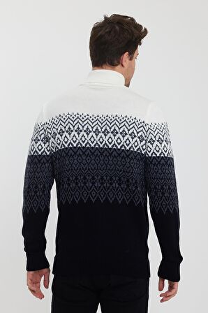 ALEXANDERGARDI DESENLİ BALIKÇI YAKA TRİKO KAZAK(E23-6713)