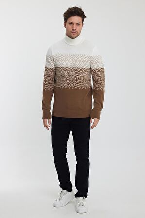 ALEXANDERGARDI DESENLİ BALIKÇI YAKA TRİKO KAZAK(E23-6713)