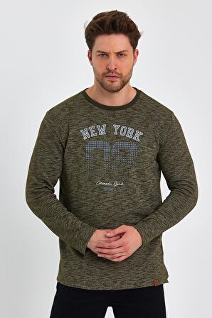 AEXANDERGARDI BASKILI YANI YIRTMAÇLI SWEATSHIRT (E23-75101)