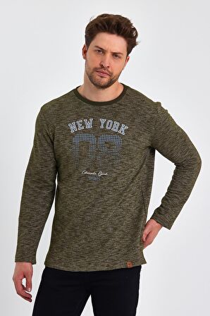 AEXANDERGARDI BASKILI YANI YIRTMAÇLI SWEATSHIRT (E23-75101)