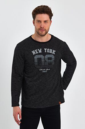 AEXANDERGARDI BASKILI YANI YIRTMAÇLI SWEATSHIRT (E23-75101)