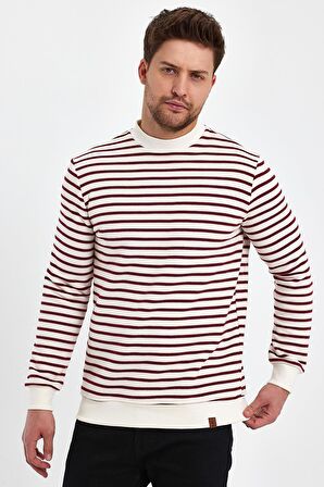 ALEXANDERGARDI BİSİKLET YAKA ÇİZGİLİ SWEATSHİRT(E23-761A-ERK)