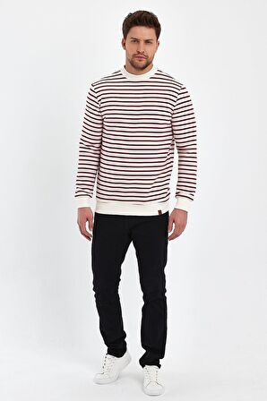 ALEXANDERGARDI BİSİKLET YAKA ÇİZGİLİ SWEATSHİRT(E23-761A-ERK)