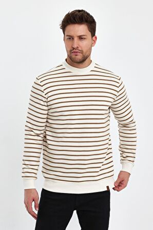 ALEXANDERGARDI BİSİKLET YAKA ÇİZGİLİ SWEATSHİRT(E23-761A-ERK)