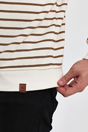 ALEXANDERGARDI BİSİKLET YAKA ÇİZGİLİ SWEATSHİRT(E23-761A-ERK)