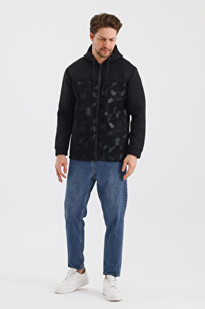 ALEXANDERGARDI DESENLİ KAPÜŞONLU FERMUARLI FİLELİ MONT (E23-9102)