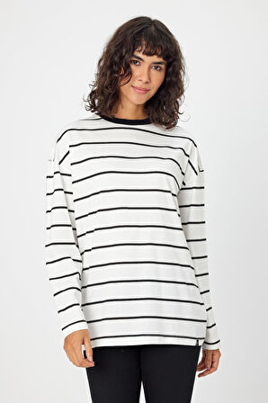 ALEXANDERGARDI ÇİZGİLİ OVERSIZE SWEATSHIRT (E24-00158)