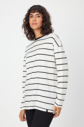 ALEXANDERGARDI ÇİZGİLİ OVERSIZE SWEATSHIRT (E24-00158)