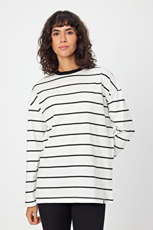 ALEXANDERGARDI ÇİZGİLİ OVERSIZE SWEATSHIRT (E24-00158)