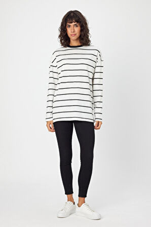ALEXANDERGARDI ÇİZGİLİ OVERSIZE SWEATSHIRT (E24-00158)