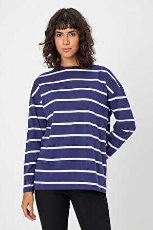 ALEXANDERGARDI ÇİZGİLİ OVERSIZE SWEATSHIRT (E24-00158)