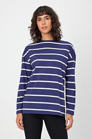 ALEXANDERGARDI ÇİZGİLİ OVERSIZE SWEATSHIRT (E24-00158)