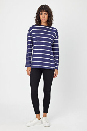 ALEXANDERGARDI ÇİZGİLİ OVERSIZE SWEATSHIRT (E24-00158)