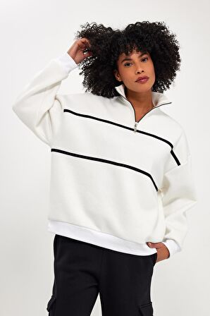 ALEXANDERGARDI İÇİ POLARLI ÇİZGİLİ SWEATSHIRT(E24-00172)