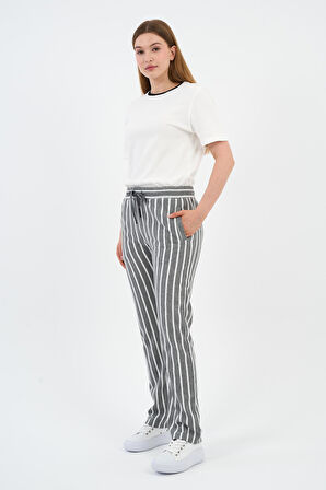 ALEXANDERGARDI ÇİZGİLİ BELİ BAĞCIKLI EŞOFMAN (E24-00253-WN)