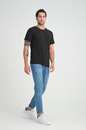 ALEXANDERGARDI BİSİKLET YAKA FİTİLLİ REGULAR FİT T-SHİRT (E24-083 00)