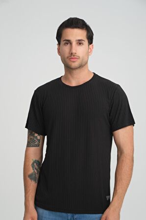 ALEXANDERGARDI BİSİKLET YAKA FİTİLLİ REGULAR FİT T-SHİRT (E24-083 00)