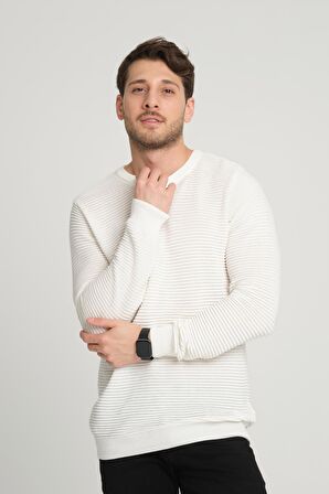 ALEXANDERGARDI BİSİKLET YAKA DESENLİ KAZAK(E24-1112)