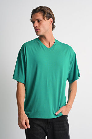ALEXANDERGARDI V Yaka Oversize T-shirt (E24-742A)