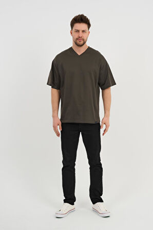 ALEXANDERGARDI V Yaka Oversize T-shirt (E24-742A)